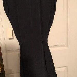 Coldwater Creek Black Silk Tunic With Self Fabric Belt NWT